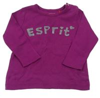 Fuchsiové tričko s logom Esprit