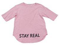 Ružové tričko s nápisom Shein