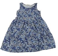 Modré kvetinové bavlnené šaty H&M