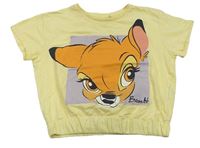Žlté crop tričko s Bambim Disney