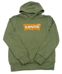 Khaki mikina s logem a kapucí Levi´s