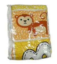 -Nové Farebná kockovaná zateplená hrací deka so zvieratkami