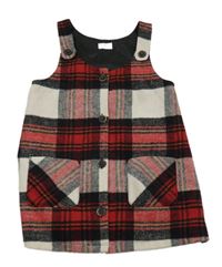 Červeno-čierno-biele kockované vlnené šaty F&F