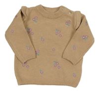 Béžový kvetinový sveter Dopodopo