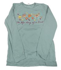 Svetlomodrá ľahká mikina s kvietkami a nápisom LC Waikiki