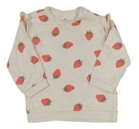 Smotanová mikina s jahůdkami H&M