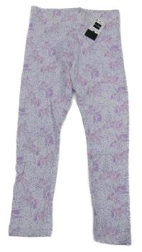 Nové - bielo-fialové legíny s hviezdami a jednorožcami Dunnes