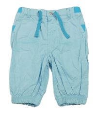 Svetlomodré plátenné cuff nohavice Ergee