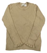 Piesková ý rebrovaný sveter H&M