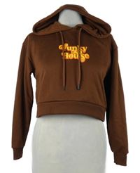 Dámská hnědá crop mikina s nápisem a kapucí Night Addict