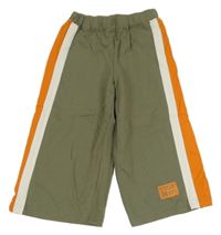 Khaki capri teplákové nohavice s pruhmi Alive