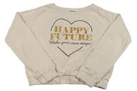 Svetloružová crop mikina s nápisom H&M