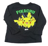 Tmavošedé triko s Pikachu