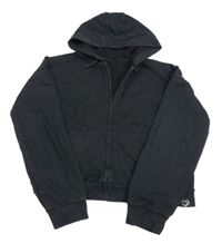 Čierna prepínaci crop mikina s kapucňou George