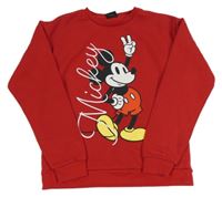 Červená mikina s Mickeym Disney