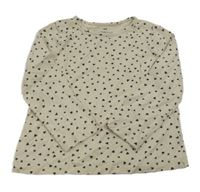 Béžové triko se srdíčky H&M