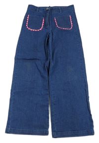 Modré široké rifle s vreckami Jacadi