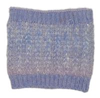 Lila-růžový pletený vlněný podšitý nákrčník s flitry 