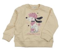 Béžová mikina se psem 