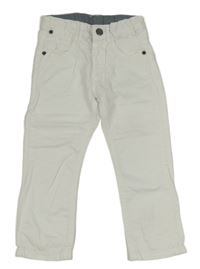 Biele plátenné nohavice Zara