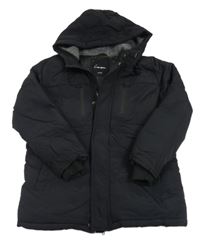 Černá šusťáková zimní bunda s kapucí Carban