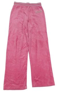 Ružové zamatové tepláky Pineapple