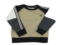 Hnedo-čierno-biela mikina s výšivkou Next