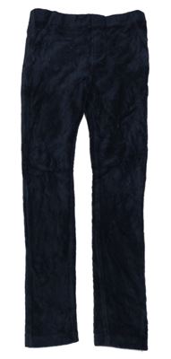 Tmavomodré sametové žebrované tregíny M&S