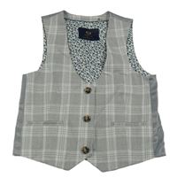 Šedá kostkovaná slavnostní vesta Next