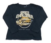 Tmavomodré tričko s pootiskem Name it