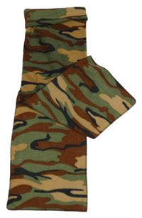 Khaki-hnědé army fleecové polo pancho