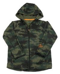 Kaki-čierno-zelená vzorovaná prepínaci mikina s kapucňou F&F