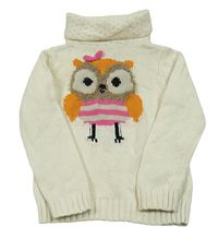 Krémový svetrový rolák so sovou C&A