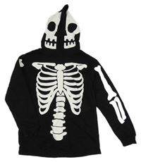 Čierna mikina s kostmi a kapucňou H&M