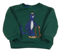 Tmavozelená mikina s leopardom Kiabi