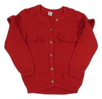 Červený prepínaci sveter s volánikom Tu