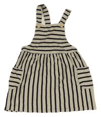 Béžovo-tmavomodré pruhované na traké šaty H&M