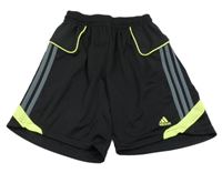Černo-neonové sportovní funkční kraťasy s logem Adidas