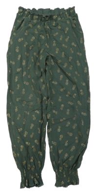 Khaki voľné é cuff nohavice s ananásmi C&A