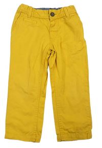 Žlté plátenné nohavice H&M