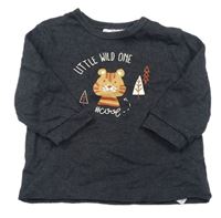 Tmavosivé tričko s medvěďom Ergee