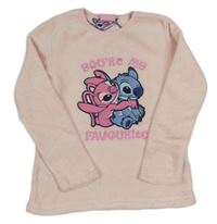 Svetloružová chlpatá mikina so Stitchem Disney