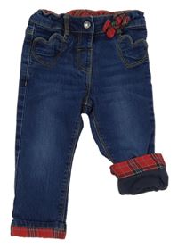 Tmavomodré podšité rifle s mašlí C&A