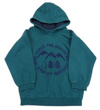 Tmavozelená mikina s horami a kapucňou Matalan