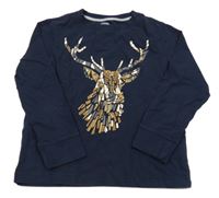 Tmavomodré tričko s jeleňom Gymboree