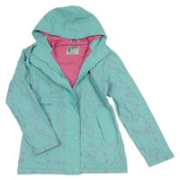 Pomněnková nepromokavá jarní parka s koníky a kapucí Steeds