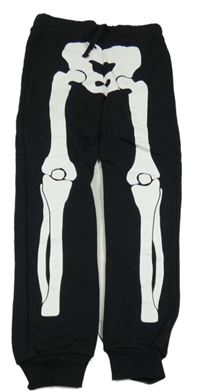 Černé cuff tepláky s kostrou H&M