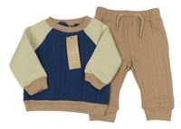 Nové - 2set - Tmavomodro-smotanová mikina + béžové tepláky Chickpea