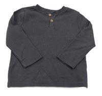 Šedé vzorované triko s knoflíčky F&F