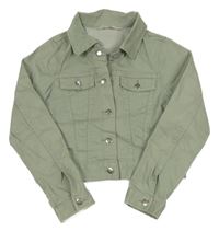 Zelenošedá riflová crop bunda H&M